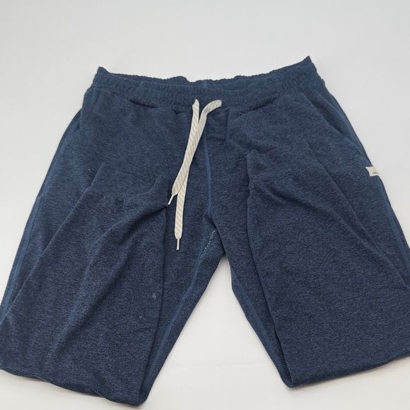 Vuori Pants - Vuori Navy Blue Skinny Pants with Cream Drawstring